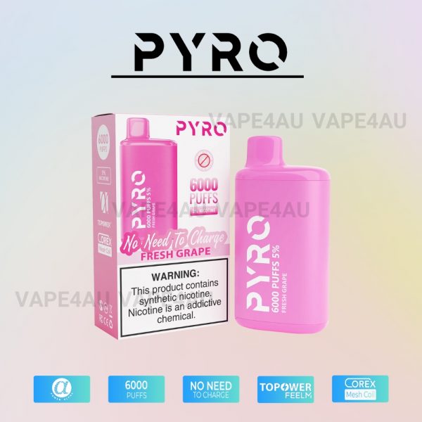 PYRO Vape 6000 Puffs 5% Fresh Grape