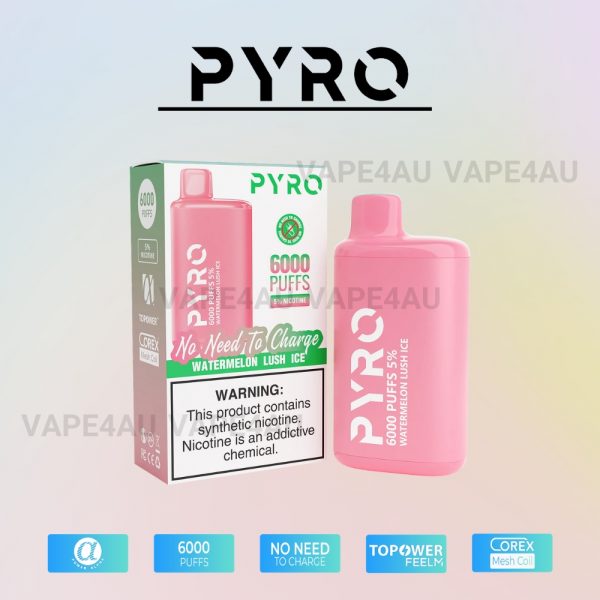 PYRO Vape 6000 Puffs 5% Watermelon Lush Ice