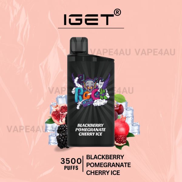 IGET Bar 3500 Puffs Blackberry Pomegranate Cherry Ice