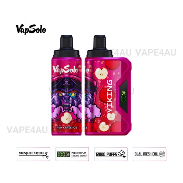 VapSolo Viking 12000 Puffs Red Apple Ice