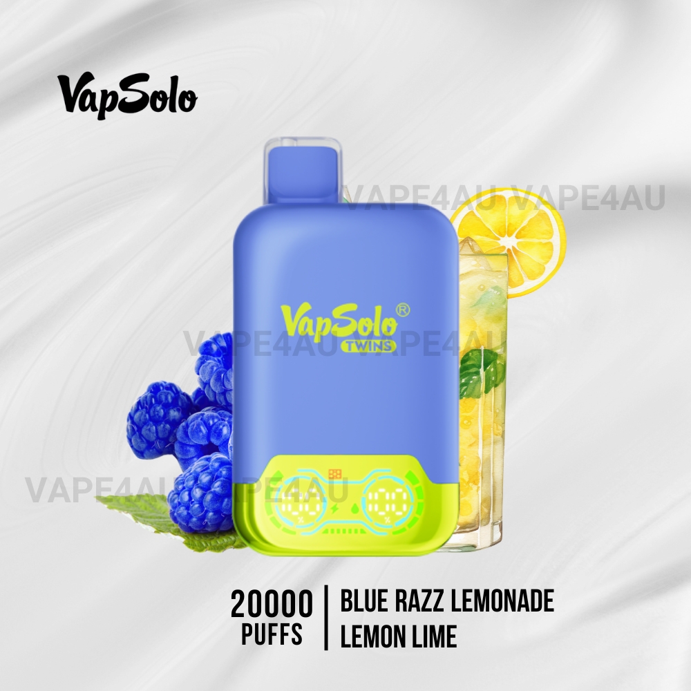 Vapsolo Twins 20000 Puffs Blue Razz Lemonade Lemon Lime