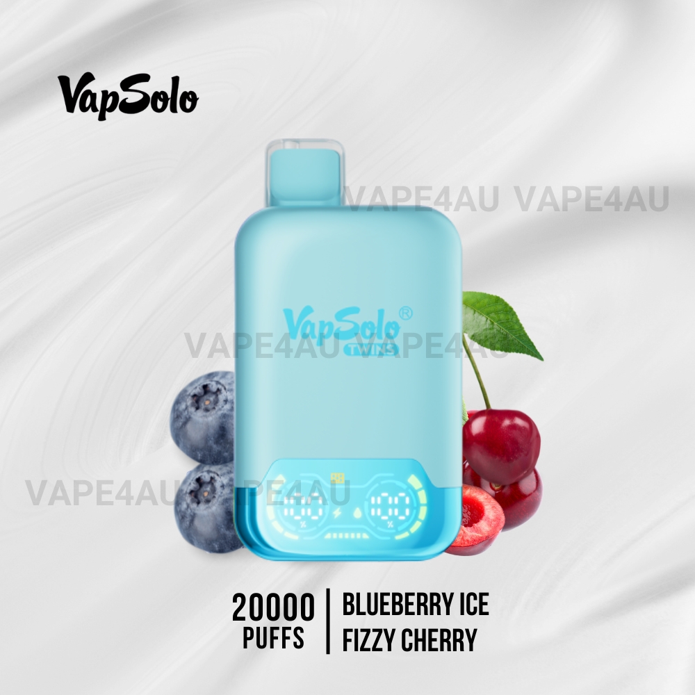 Vapsolo Twins 20000 Puffs Blueberry Ice Fizzy Cherry